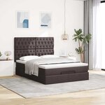 VidaXL Cadre de lit ottoman avec matelas marron foncé 140x190 cm tissu