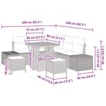 vidaXL Ensemble de canapé de jardin avec coussin 8 Pièces Gris polyrotin