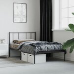 vidaXL Cadre de lit métal sans matelas avec tête de lit noir 100x200cm