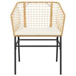 vidaXL Ensemble à manger jardin coussins 5Pièces marron poly rotin verre
