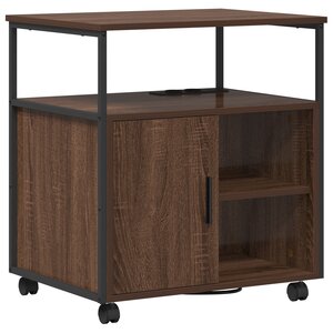 vidaXL Cabinet de Bureau avec roue Chêne marron 60 x 46 x 67 cm