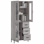 vidaXL Buffet haut Sonoma gris 69 5x34x180 cm Bois d'ingénierie