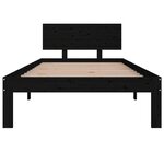 vidaXL Cadre de lit sans matelas noir bois de pin massif 90x200 cm