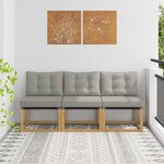 vidaXL 3 pc Sofa de milieu extérieur Blanc