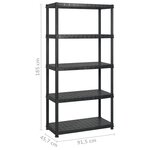 vidaXL Étagère de rangement 5 niveaux Noir 274 5x45 7x185 cm Plastique