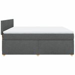 vidaXL Sommier à lattes de lit avec matelas Gris foncé 180x200cm Tissu