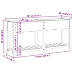 Jardinière vidaXL avec étagère 161x43x76 cm en bois massif de sapin