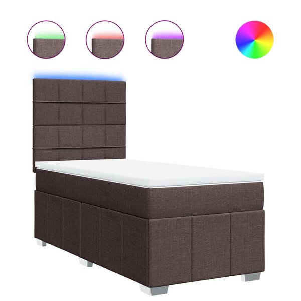 vidaXL Sommier à lattes de lit avec matelas Marron foncé 90x190 cm