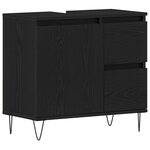 Meuble sous lavabo vidaXL Noir Chêne 65x33x60 cm Bois d'ingénierie