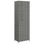 vidaXL Armoire de rangement jardin Gris 59x40x180 cm Résine tressée