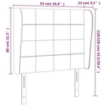 vidaXL Tête de lit avec oreilles Crème 93x23x118/128 cm Tissu