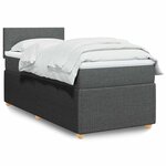 vidaXL Sommier à lattes de lit avec matelas Gris foncé 90x200 cm Tissu