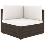 vidaXL Salon de jardin 6 Pièces avec coussins Marron Résine tressée