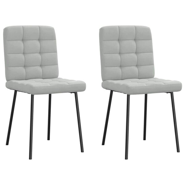 vidaXL Chaises à manger lot de 2 Gris clair Velours