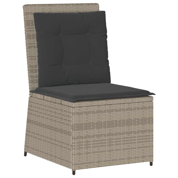 vidaXL Canapé de jardin Gris clair polyrotin