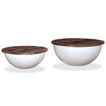 vidaXL Ensemble de table basse 2Pièces Bois récupération massif forme bol
