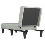 vidaXL Chaise longue gris clair velours