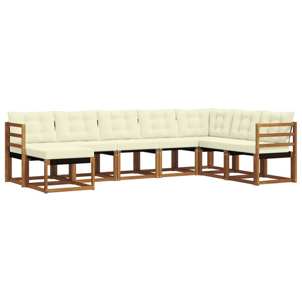 vidaXL Ensemble de canapés d'extérieur 8 pc Naturel et Crème