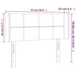 vidaXL Tête de lit à LED Gris clair 93x16x78/88 cm Tissu