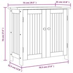 vidaXL Armoire de jardin 75x35x70 cm bois massif d'acacia