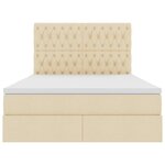 vidaXL Lit de Rangement Crème 140 x 200 cm Cuir synthétique