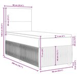 vidaXL Sommier à lattes de lit et matelas Gris clair 90x200 cm Velours