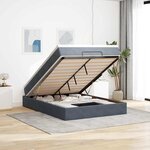 vidaXL Cadre de lit ottoman avec matelas gris foncé 140x190 cm velours
