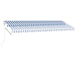 vidaXL Auvent automatique sur pied 500x350 cm Bleu/Blanc