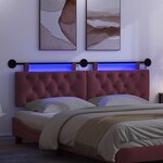 vidaXL Tête de lit suspendue Avec lumière LED Bordeaux Tissu