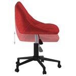 vidaXL Chaise pivotante de bureau Rouge bordeaux Velours