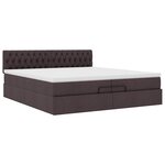 VidaXL Cadre de lit ottoman avec matelas marron foncé 200x200 cm tissu
