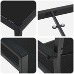 vidaXL Ensemble de salle à manger pour jardin 9 Pièces Noir Poly rotin