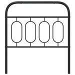vidaXL Tête de lit métal noir 80 cm