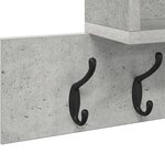 vidaXL Porte-manteau mural avec étagère avec stockage Gris Béton 100 x 12 x 43.5 cm