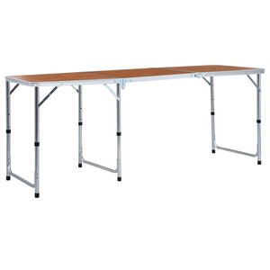 vidaXL Table pliable de camping Aluminium 180x60 cm