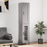 vidaXL Buffet haut Sonoma gris 34 5x34x180 cm Bois d'ingénierie