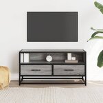 vidaXL Meuble TV sonoma gris 80x34 5x40 cm bois d'ingénierie et métal