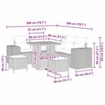 vidaXL Ensemble de canapé de jardin avec coussin 8 Pièces Noir polyrotin