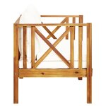 vidaXL Banc de jardin 2 places et coussins 122 cm Bois d'acacia massif