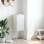 vidaXL Buffet haut blanc 36x39x107 cm acier