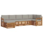 vidaXL Ensemble de canapé d'angle 7 Pièces Gris Naturel et Clair