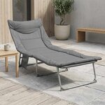 vidaXL Transat pliant avec coussin Anthracite