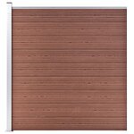 vidaXL Ensemble de clôture WPC 2 Carré + 1 Incliné 446 x 186 cm Marron