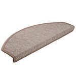 vidaXL Tapis d'escalier 30 pièces 65 x 24 x 4 cm Marron clair Demi-rond Grand