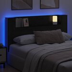 vidaXL Cabinet de Tête de Lit avec LED Chêne Noir Bois d'ingénierie