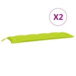 vidaXL Coussins de banc de jardin lot de 2 vert vif tissu Oxford