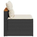 vidaXL Canapés de jardin sans accoudoirs avec coussins 2 Pièces noir