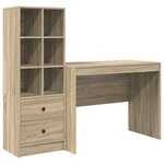 vidaXL Bureau avec rangement en chêne de Sonoma en bois d'ingénierie