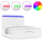 VidaXL Cadre de lit ottoman avec matelas blanc 160x200 cm similicuir
