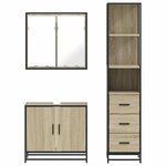 vidaXL Ensemble de meubles de salle de bain 3 Pièces chêne sonoma